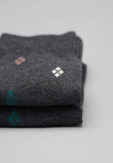 Calze Lunghe in Cotone Rombetti - Grigio - Grigio | Cagi