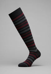 Calze Lunghe in Cotone Righe - Nero - Nero | Cagi