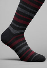 Calze Lunghe in Cotone Righe - Nero - Nero | Cagi