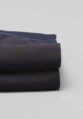 Calze Corte in Cotone Millerighe - Blu e Marrone - Blu/marrone | Cagi