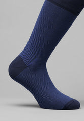 Calze Corte in Cotone Millerighe - Blu e Blu - Blu/blu | Cagi