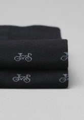 Calze Corte in Cotone Biciclette - Nero - Nero | Cagi