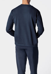 Pigiama Lungo Serafino in Interlock di Cotone Invernale - Royal e Blu - Blu/blu 1082 | Cagi