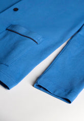 Pigiama Lungo Aperto con Collo in caldo Interlock di Cotone - Denim e Blu - Denim/blu 1052 | Cagi