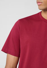 Completo Maglietta Girocollo e Pantaloncini in Jersey di Cotone Leggero - Rubino e Blu - Rubino/blu 1083 | Cagi