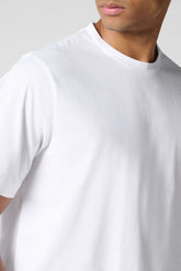 Completo Maglietta Girocollo e Pantaloncini in Jersey di Cotone Leggero - Bianco e Cobalto - Bianco/cobalto 1085 | Cagi