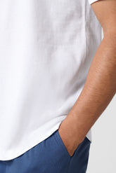 Completo Maglietta Girocollo e Pantaloncini in Jersey di Cotone Leggero - Bianco e Cobalto - Bianco/cobalto 1085 | Cagi