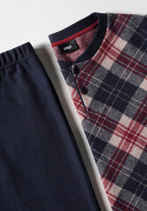 Long Pyjamas Soft Punto Milano Check Pattern - Red and Blue - Check rosso/blu 892 | Cagi