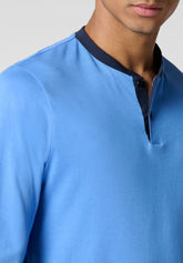 Seraphim Light Cotton Jersey Long Pyjamas - Ocean and Blue - Oceano/blu 1068 | Cagi