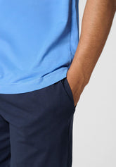 Pigiama Corto Serafino in Jersey di Cotone Leggero - Oceano e Blu - Oceano/blu 1068 | Cagi