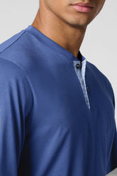 Long Pyjamas in Lightweight Cotton Jersey - Cobalt and Dachshund Print - Cobalto/st.bassotti 1089 | Cagi