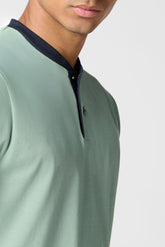 Short Pyjamas in Lightweight Cotton Jersey - Aqua Green and Turtle Print - Acquamarina/st.tartarughe 1096 | Cagi