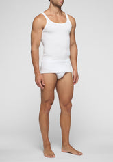 Canotta Spalla Stretta 1100 in Cotone Costina I Classici - Bianco - Bianco | Cagi