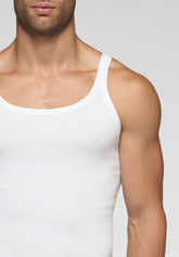Canotta Spalla Stretta 1100 in Cotone Costina I Classici - Bianco - Bianco | Cagi