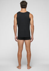 Natural Comfort Cotton Tank Top 1106 Wide Shoulder - Black - Nero | Cagi