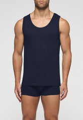 Canotta Spalla Larga 1106 in Cotone Natural Comfort - Blu - Blu | Cagi