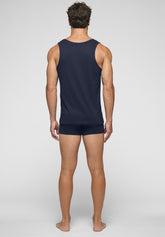 Canotta Spalla Larga 1106 in Cotone Natural Comfort - Blu - Blu | Cagi