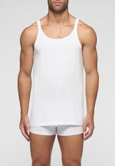 Tank Top Narrow Shoulder 1110 in Natural Comfort Cotton - White - Bianco | Cagi