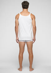 Tank Top Narrow Shoulder 1110 in Natural Comfort Cotton - White - Bianco | Cagi