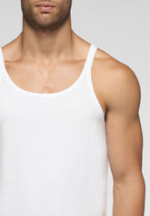 Tank Top Narrow Shoulder 1110 in Natural Comfort Cotton - White - Bianco | Cagi