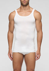 Canotta Spalla Stretta 1113 in Filo di Scozia Privilegio - Bianco - Bianco | Cagi