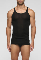 Canotta Spalla Stretta 1113 in Filo di Scozia Privilegio - Nero - Nero | Cagi