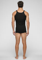 Canotta Spalla Stretta 1113 in Filo di Scozia Privilegio - Nero - Nero | Cagi