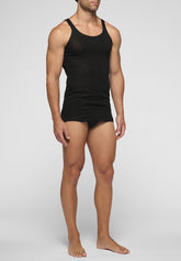 Canotta Spalla Stretta 1113 in Filo di Scozia Privilegio - Nero - Nero | Cagi