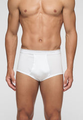 Open Briefs 1200 in Cotton Ribbed I Classics - White - Bianco | Cagi