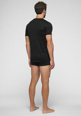 T-shirt scollo a V 1304 in Cotone Filo di Scozia Privilegio - Nero - Nero | Cagi