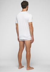 Round neck t-shirt 1318 in Privilegio double mercerized cotton - White - Bianco | Cagi