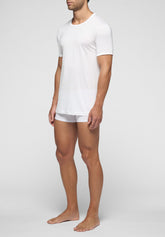 Round neck t-shirt 1318 in Privilegio double mercerized cotton - White - Bianco | Cagi