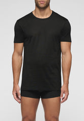 T-shirt Girocollo 1318 in Cotone Filo di Scozia Privilegio - Nero - Nero | Cagi