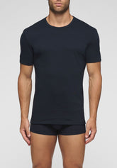 T-Shirt Girocollo in Caldo Cotone Inverno Soft Line - Blu - Blu | Cagi