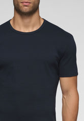 T-Shirt Girocollo in Caldo Cotone Inverno Soft Line - Blu - Blu | Cagi