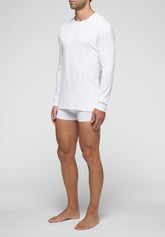 Maglia Manica Lunga Girocollo in Caldo Cotone Soft Line - Bianco - Bianco | Cagi