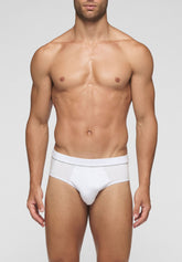 In Action Stretch Cotton Briefs - White - Bianco | Cagi