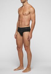 In Action Stretch Cotton Briefs - Black - Nero | Cagi