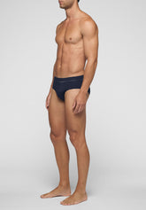 In Action Stretch Cotton Briefs - Blue - Blu | Cagi