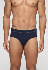 In Action Stretch Cotton Briefs - Blue - Blu | Cagi
