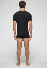 In Action Round-Neck Cotton Stretch T-Shirt - Black - Nero | Cagi