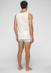 Wool and Cotton Tandem Tank Top 5120 Wide Shoulder - White - Bianco | Cagi