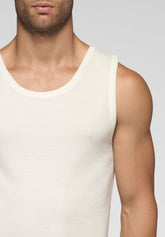 Wool and Cotton Tandem Tank Top 5120 Wide Shoulder - White - Bianco | Cagi