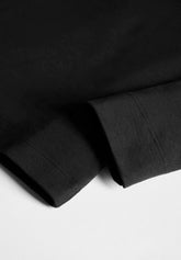 Long-Sleeved Mock Neck in Warm Cotton - Black - Nero | Cagi