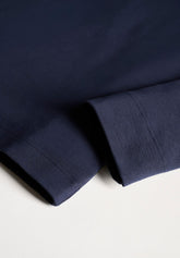 Long-Sleeved Mock Neck in Warm Cotton - Blue - Blu | Cagi