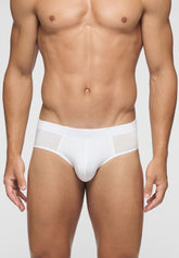 Stretch Modal Medium Briefs Puro Modal - White - Bianco | Cagi