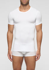 Stretch Modal Crew-neck T-shirt Puro Modal - White - Bianco | Cagi