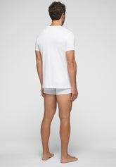 Natural Comfort Cotton V-neck T-Shirt 5324 - White - Bianco | Cagi