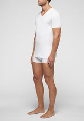 Natural Comfort Cotton V-neck T-Shirt 5324 - White - Bianco | Cagi