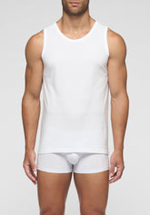 Natural Comfort Cotton Tank Top Extra Sizes - White - Bianco | Cagi
